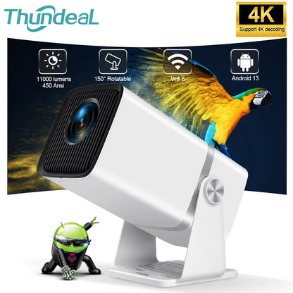 ThundeaL 4K Full HD Projector FHD TD80W Android WiFi 3D Home Theater TD80 Portable Beam Mini Projector Meeting 3D Video PK HY320