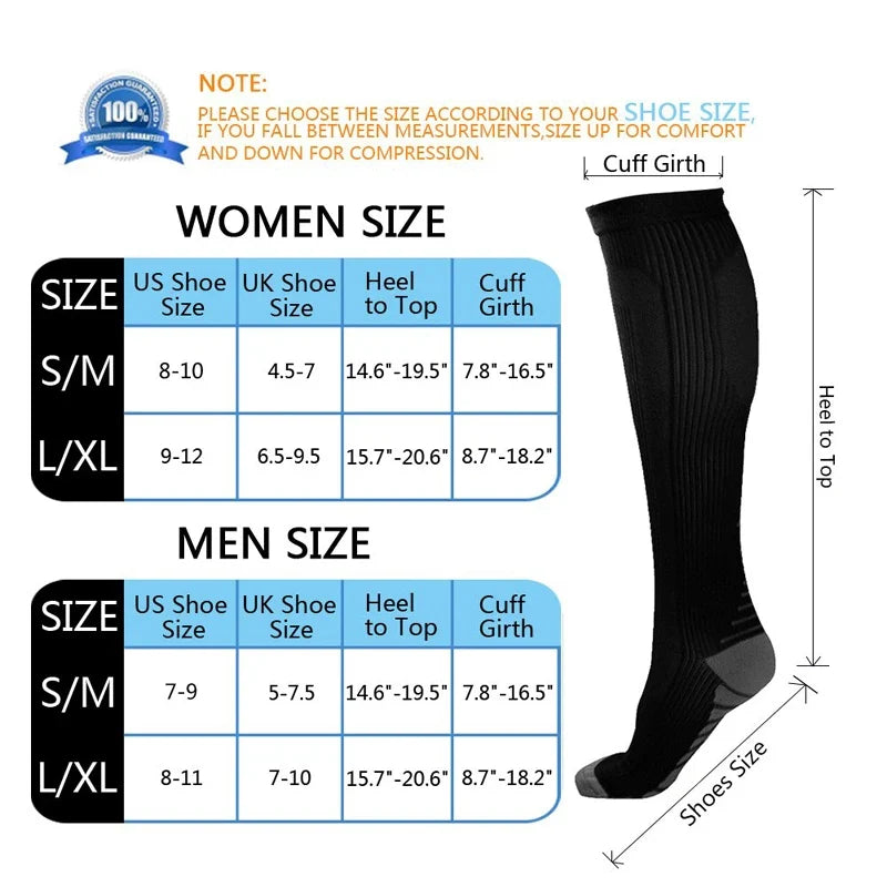 Compression Socks Men Women Sports Socks 20-30mmHg