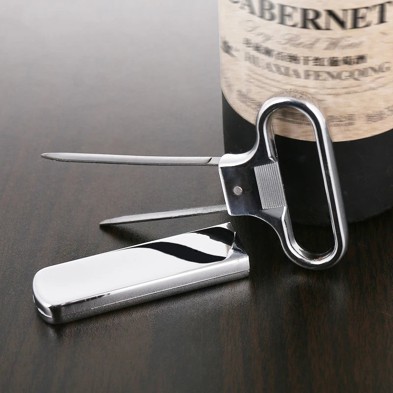 Portable Wine Bottle Opener Metal Two-prong Cork Puller Old Red Wine Champagne Opener Wine Cork Puller Home Hotel Bar Tools