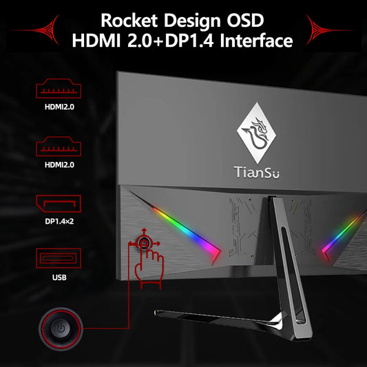 Tiansu 27 Inch Gaming Monitor 144Hz 2k 2560*1440 Computer Monitor 2k FHD 240Hz Monitor PC 27 144Hz 240Hz Monitors HDMI ips 1ms