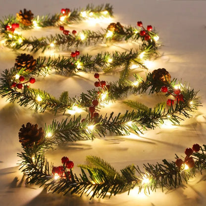 C2 2.6M Luxury Christmas Decorations 2023 Garland Decoration Navidad Rattan with Lights Xmas Home Party Christmas Tree Supplies