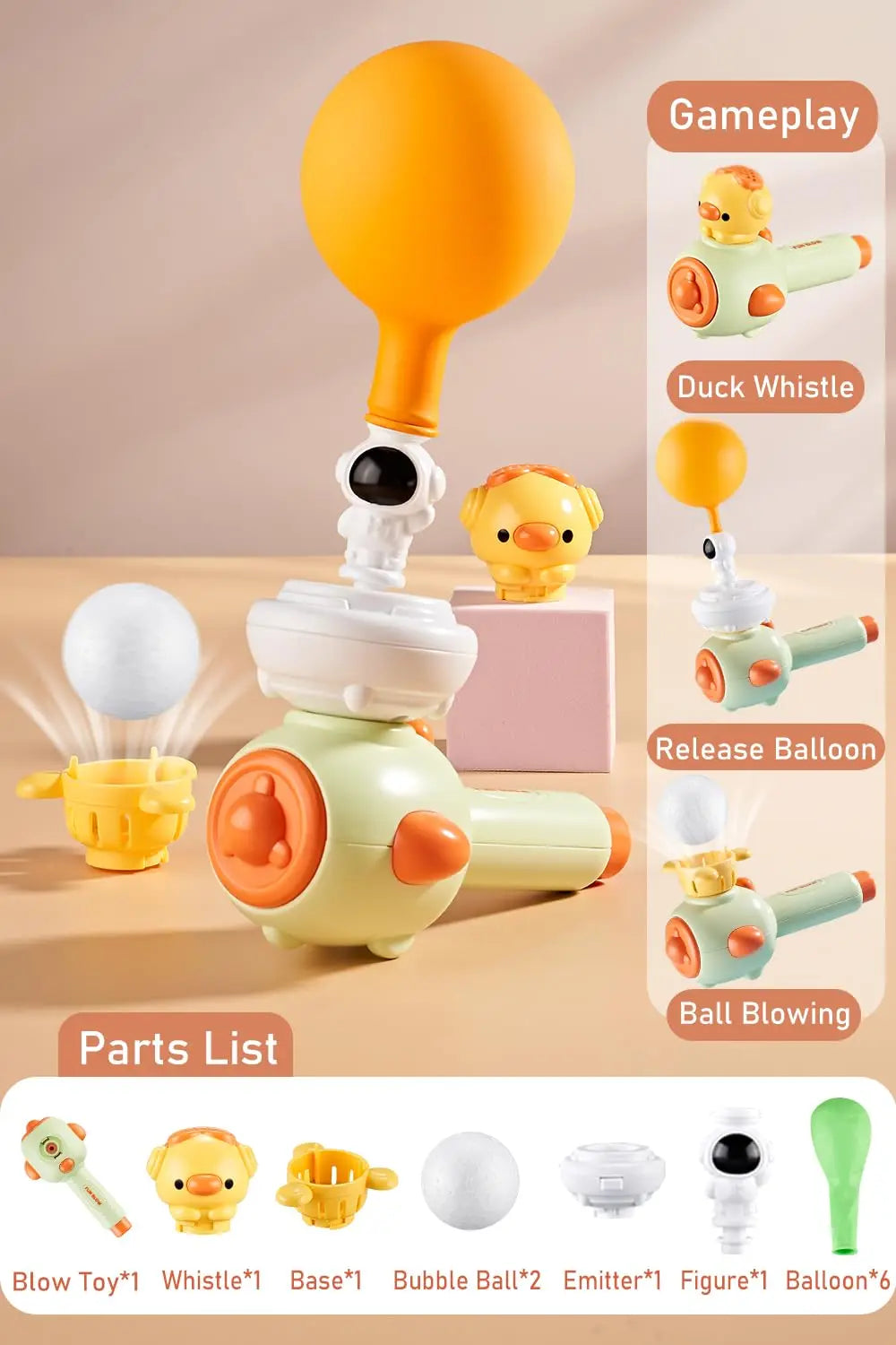 Montessori Toy for Kids with Whistle Ball Blowing Floating Blow Pipe Balls Sensory Baby Toy Fine Motor Skills Educational Toys