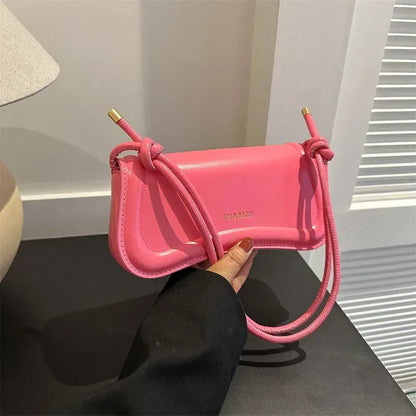 Ladies Shoulder Crossbody Bags PU Leather Women Underarm Bags Solid Color Small Top-handle Bags Purse Female Daily Handbags