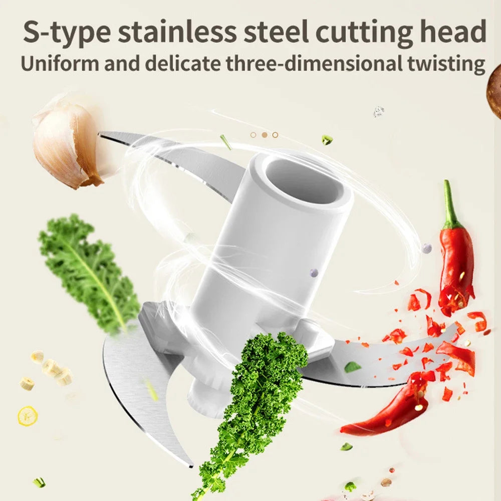 Multifunction Electric Garlic Beater Ground Meat 350ml Wirelessly Blender Grinder with Food Mixer Can Make Baby Supplement Food