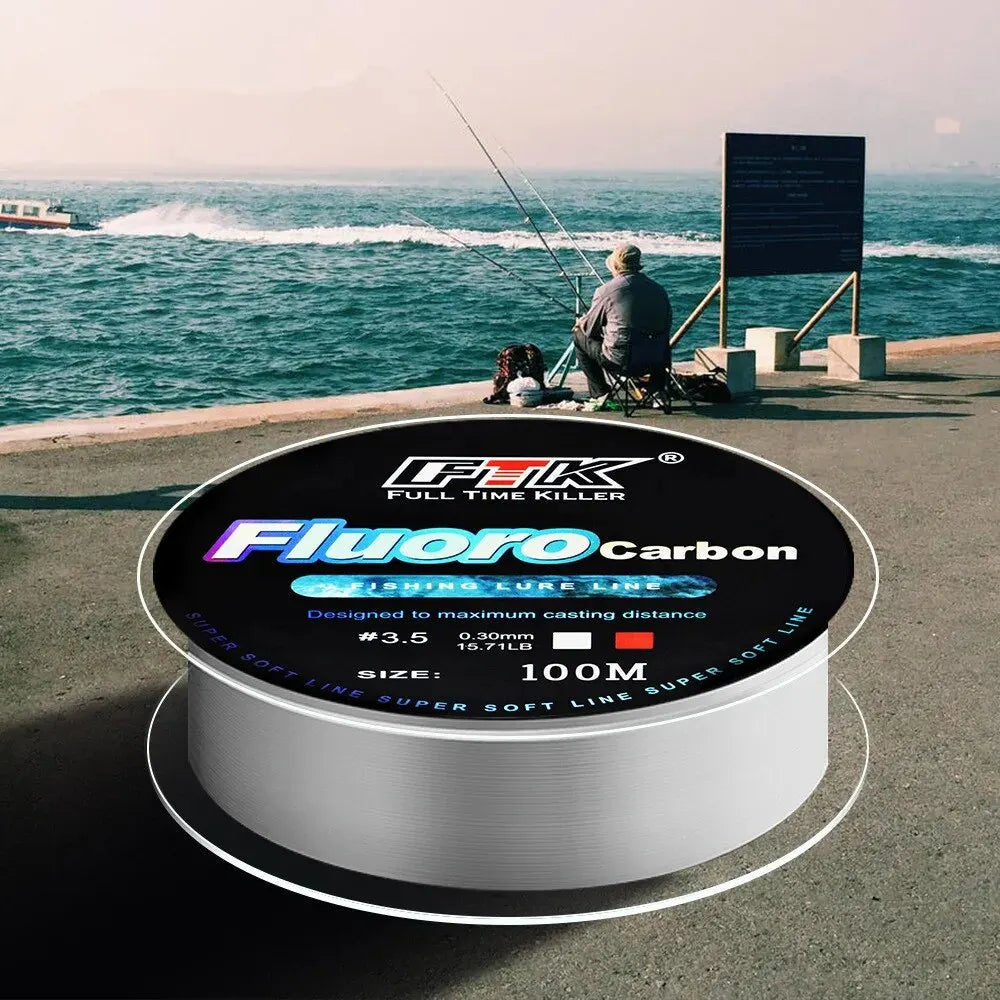 100m Fluorocarbon Bait Fishing Line, Carbon Fiber Fly Fishing, Wild Fishing, Sea Fishing, Fishing Accessories, Tools, Outdoor