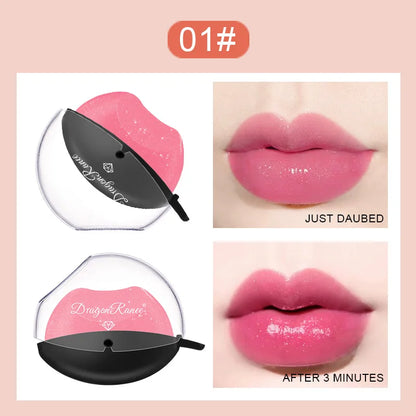 Lip-shaped Lipstick Makeup Temperature Color Changing Lazy Lipstick Velvet Matte Moisturizing Lip Gloss Waterproof Non-stick Cup