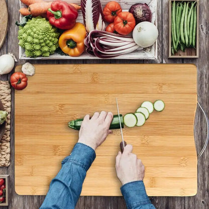 Kitchen Bamboo Cutting Board With Handle Chopping Board Carving Tray For Meat Vegetable And Cheese Kitchen Tools And Gadgets