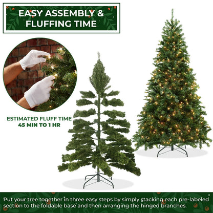 Pre-Lit Realistic Green Spruce Artificial Holiday Christmas Tree and Stand united states