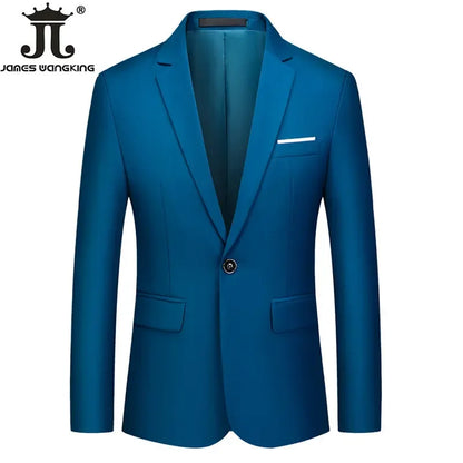 Men Blazer Boutique Fashion Solid Color Light Thin Slim Mens Casual Business Suit Jacket Groom Wedding Dress Party Tyranian Coat