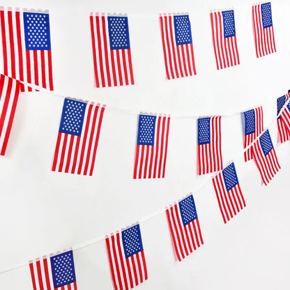 USA Flags American String Flags Banner for Patriotic Events 4th of July Independence Day Supplies Sport Bar Bunting Banner Decor