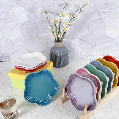 Plum Blossom Small Plate 14cm Sauce Plates French Cool Color Cake Dish Gradual Spit Bone Dishs Tableware Ceramic Dessert