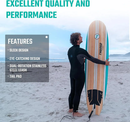 7ft Soft Top Foam Beginner Surfboard for Adults and Kids Perfect Longboard for Surfing Beach Fun and Water Sports Lightweight