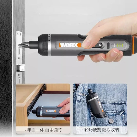 WORX WX242 4V Electrical Screwdriver Set Smart Cordless Electric Screwdrivers USB Rechargeable 30 Bit Mini Drill Power Tool work