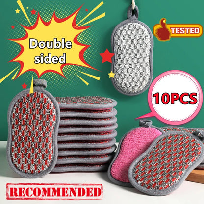 10/5/3/1PC Scrub Sponges Dishes Double-sided Magic Wipe Microfiber Non Stick Pot Cleaning Sponges Kitchen Tools Wash Pot Gadgets