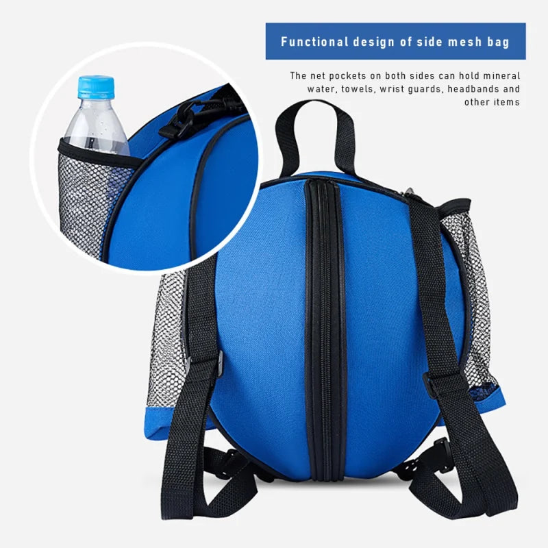 1PC Adjustable Shoulder Strap 2 Side Mesh Pockets Basketball Bag Sports Ball Bag Soccer Shoulder Bag Holder Carrier