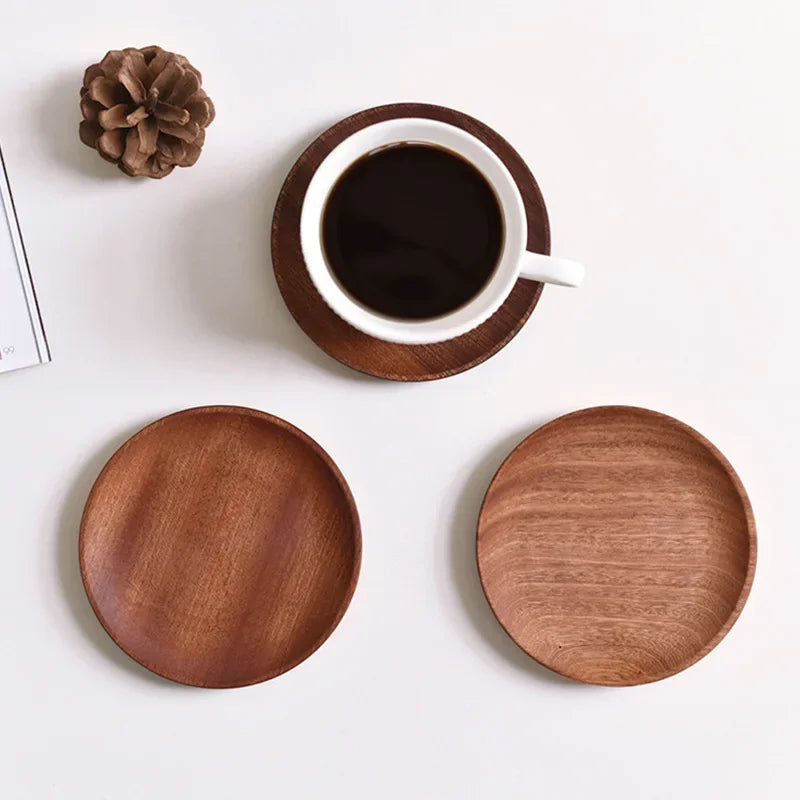 Solid Wood Serving Tray Oval Tea Tray Decorative Wood Plate Fruit Tray Vegetable Platter Home Bread Dessert Cake Plate Tableware