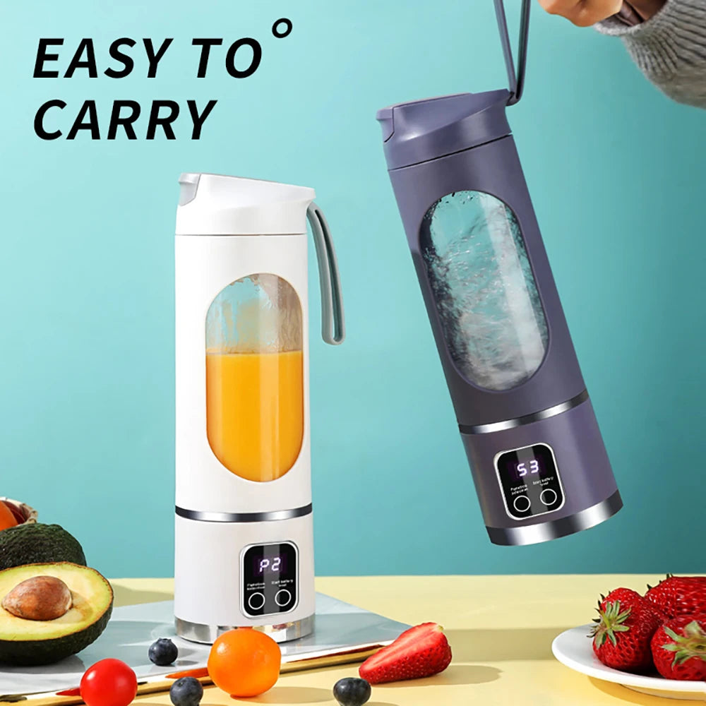 450ml Portable Juice Blenders Electric Mini Smoothie Blender Bottle USB Recharable Wireless Juicer Cup Machine For Home Kitchen