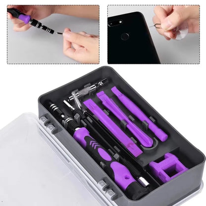 Precision Screwdriver Set 115 in 1 Purple Multi-Function Professional Repair Tool Phillips Magnetic Screw Driver Bits Hand Tool