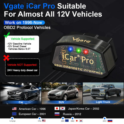 Vgate iCar Pro elm327 V2.3 OBD 2 OBD2 Car diagnostic Tools WIFI Bluetooth 4.0 for Android/IOS BT3.0 For Android ODB2 Car Scanner