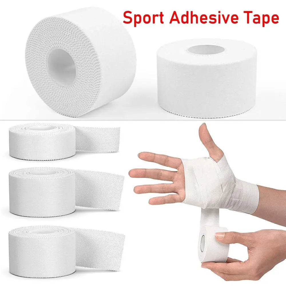 2.5/3.8/5cm 9.1Meters Sport Athletic Waterproof Cotton White Boxing Adhesive Tape Strain Injury Support Sport Binding Bandage