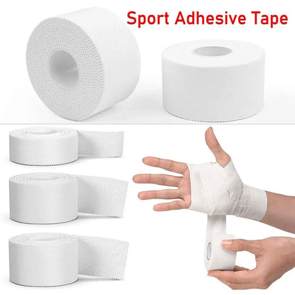 2.5/3.8/5cm 9.1Meters Sport Athletic Waterproof Cotton White Boxing Adhesive Tape Strain Injury Support Sport Binding Bandage