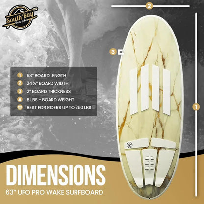 Co. - 63” / 54" / 52" Wakesurf Board - Best Performance Wake Surfboards for Kids & Adults - Durable Compressed F