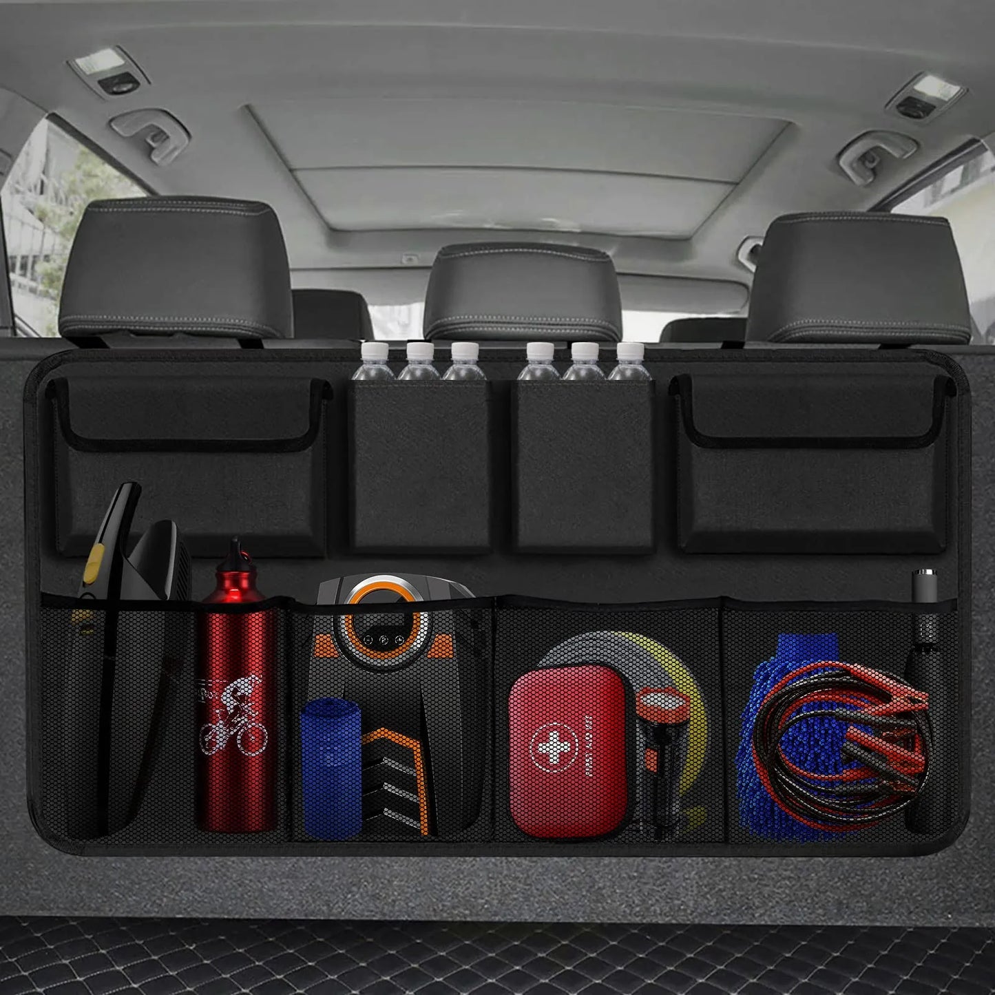 Car Trunk Car Organisers Backseat Hanging Car Organisers with 8 Large Storage Bag Trunk Organizer for SUV Truck Space Saving Exp