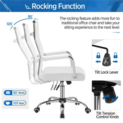 Modern Faux Leather/Velvet Office Desk Chair with Low/Mid-back/with Wheels Modern Office Chair Adjustable Home Computer Chair