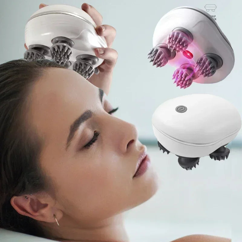 Electric Scalp Head Massager Red Light Therapy Antistress Relax Body Massage Remove Muscle Tension Tiredness Massageador Tool