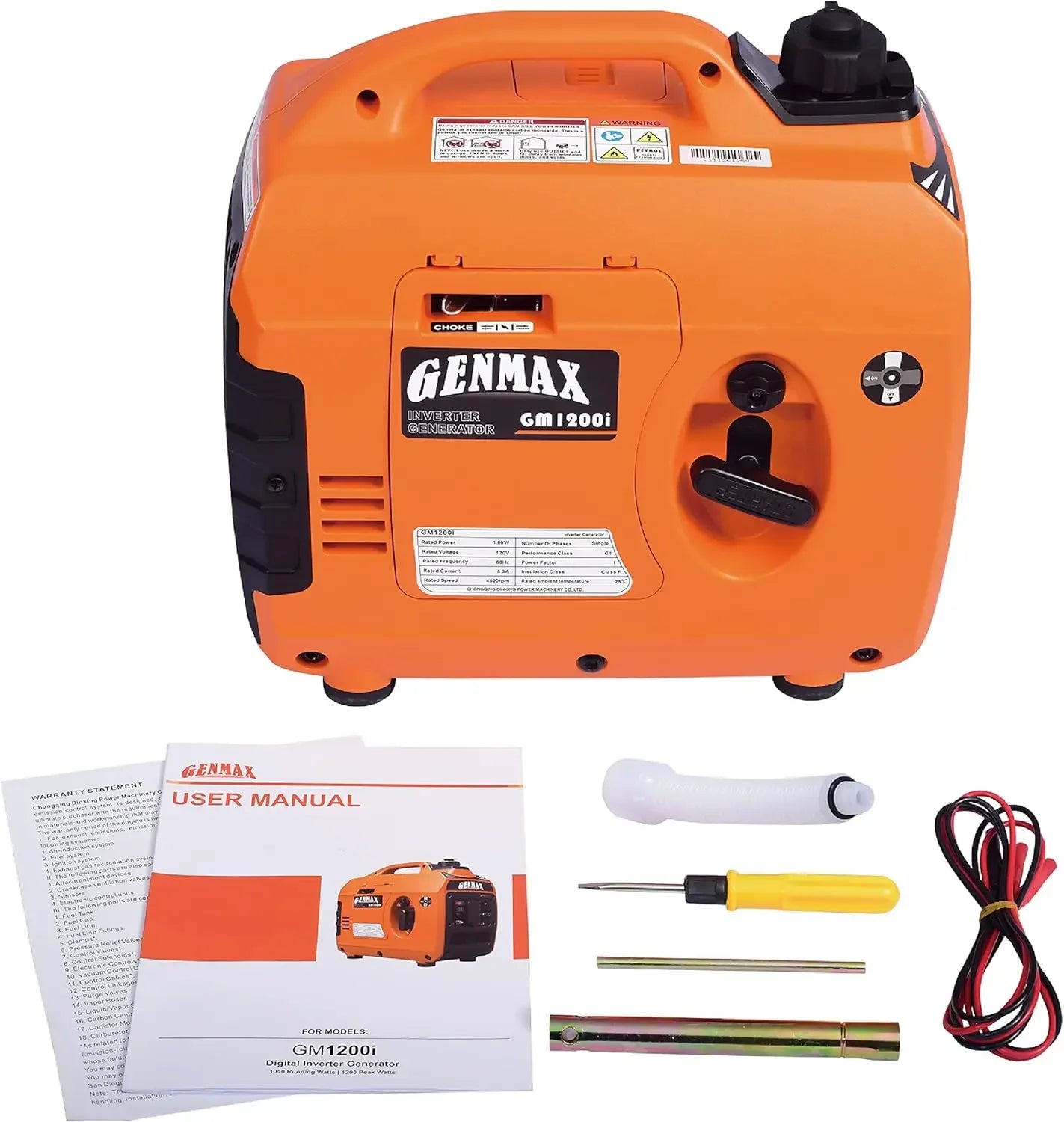 Portable Generator 1200W Ultra-Quiet Gas Engine EPA Compliant Eco-Mode Feature Ultra Lightweight for Backup Home Use & Camping