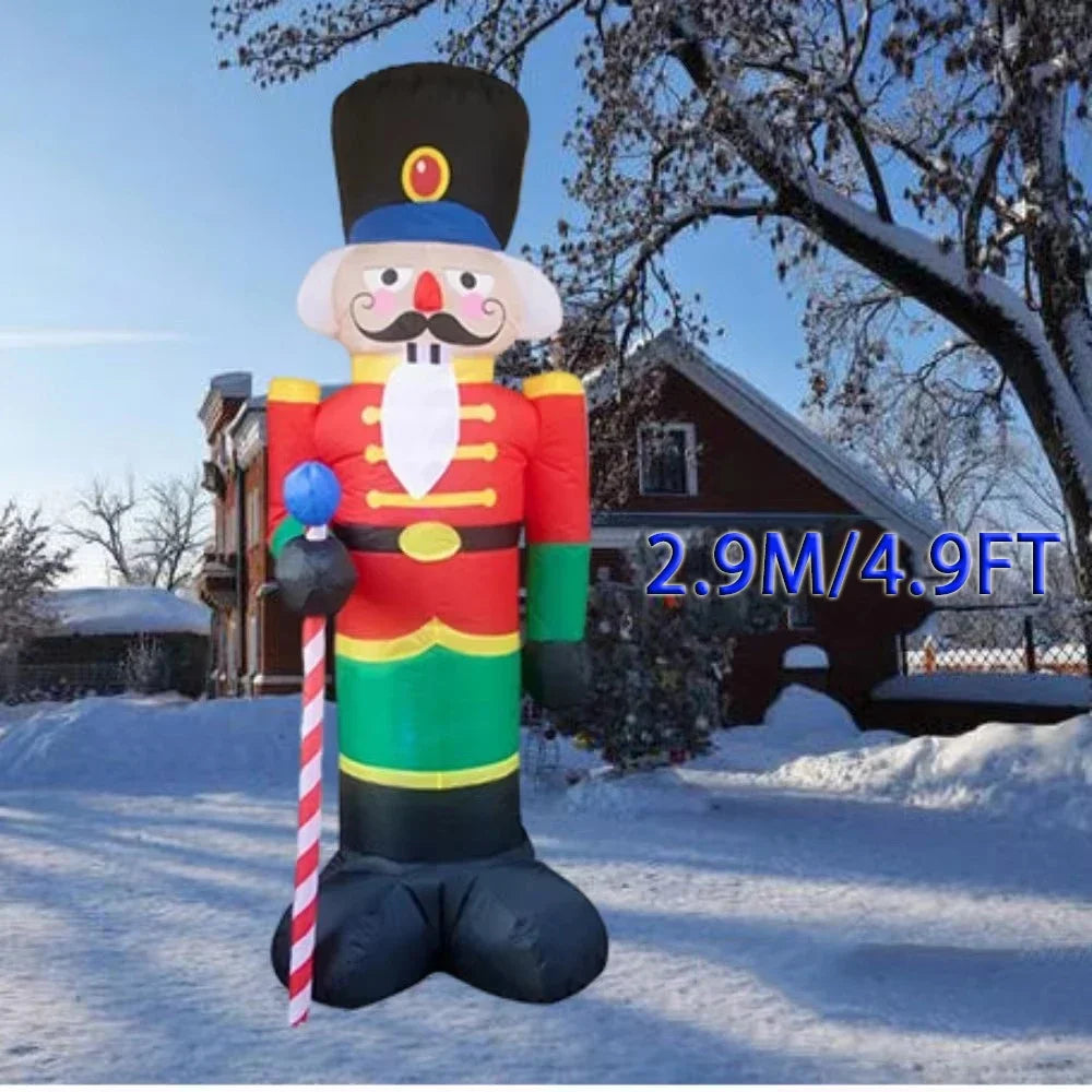 2.4M Christmas Inflatable Nutcracker Decor with LED Lighted Xmas Decoration Christmas Decoration Outdoor Garden Party Decor