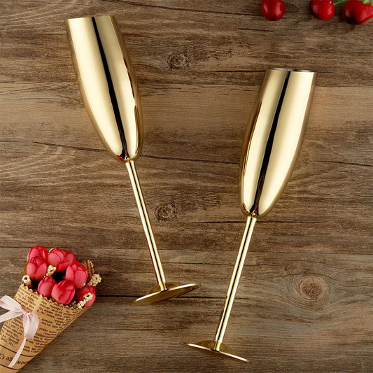 304 Stainless Steel Beveled Champagne Cup Goblets Cocktail Martini Wine Glass Champagne Glasses Stemware for Bar Utensils