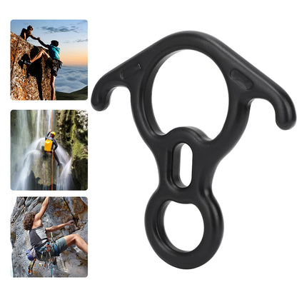 50KN Ox Horn 8-Shaped Ring Carabiner High Strength Aluminum Climbing Descender Aerial Work Climbing Equipment