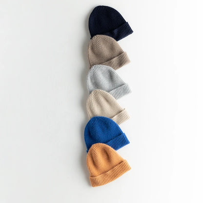 Women Hats 100% Goat Cashmere Knitted Solid-Color 6Colors Soft Keep Warm Hat For Ladies FJ01