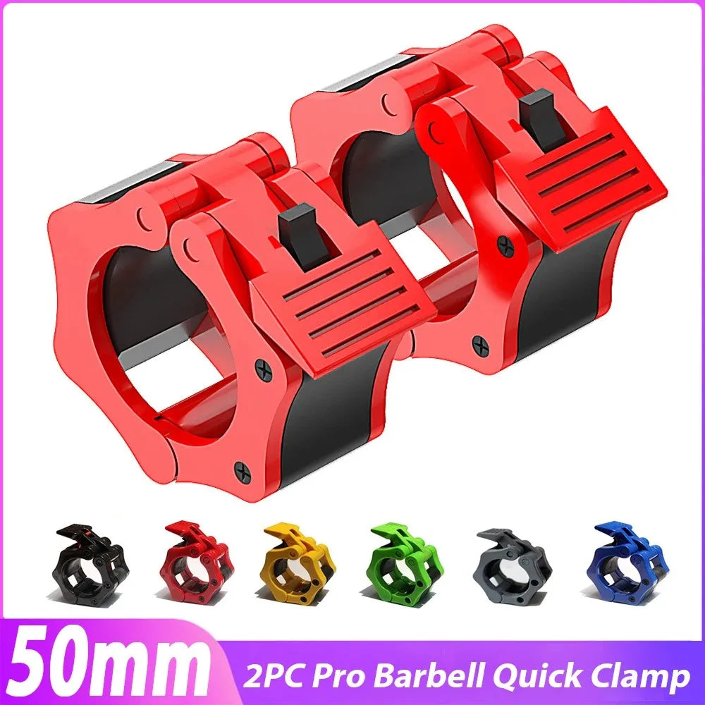 50mm Barbell Clamp Spin lock Collar Clips Gym Dumbbell Lock Standard Weight lifting Bar Kit Barbell Lock O-rod Fixing Nuts