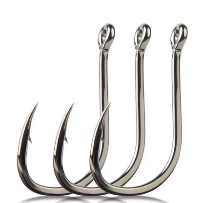 High Carbon Steel Fishing Hooks 400Pcs Wide Gap Offset Fishing Hook Set for Saltwater and Freshwater with 10 Sizes