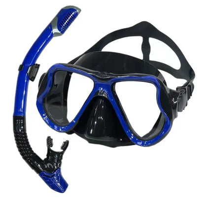 Professional Swimming Waterproof Soft Silicone Glasses Anti-Fog Plating Goggles Full Dry Breathing Tube Diving Mask