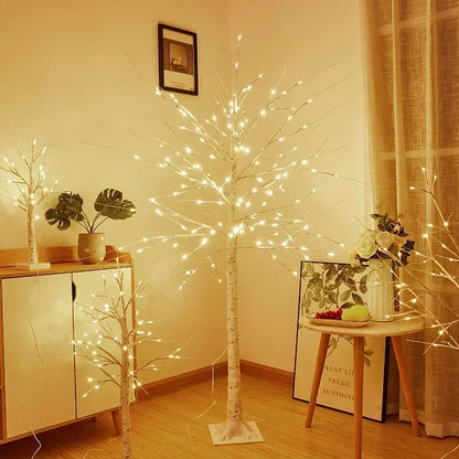 LED Birch Tree Lights Glowing Branch Light Night DIY Xmas Trees Suitable Home Bedroom Wedding Party Christmas Decoration Lamp