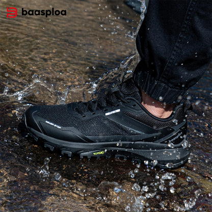 Baasploa Men Hiking Shoes Breathable Outdoor Sneakers for Men Lightweight Male Shoes Non-Slip Wear Resistant Outdoor New Arrival