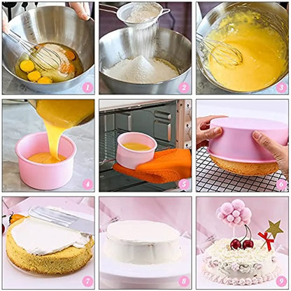 4 6 8 10 Inch Round Shape Mold Silicone Small Cake Baking Pan Mousse Fondant Cylinder Mould For Pastry Dessert Jelly