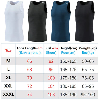 Sports Vests For Men Gym Summer Thin Breathable Running Sleeveless Quick Dry Workout Tank Top Elastic Fitness Singlets