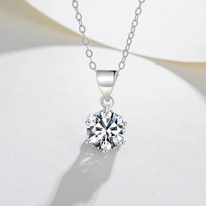 NeeTim 4ct 10mm Moissanite Necklace For Women 925 Sterling Silver Lab Diamond with Gold Plated Pendant Wedding Party Jewelry