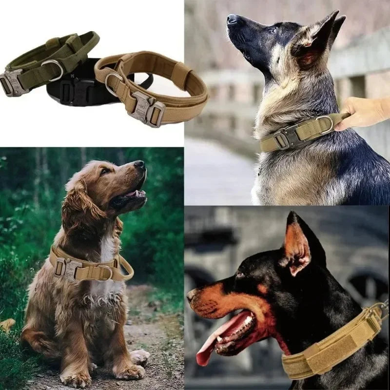 Durable Tactical Dog Collar Leash Set Adjustable Pet Collar Leash Medium Large Dog German Shepherd Training Accessories