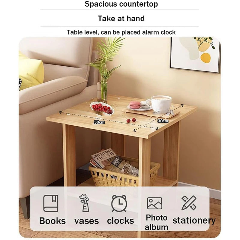 Simple Bedside table Solid Wood Nightstands Double-Layer Night table Living Room Sofa Side Table Modern Home Bedroom furniture