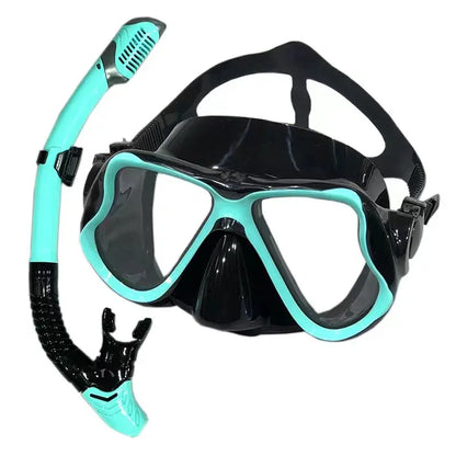 Professional Swimming Waterproof Soft Silicone Glasses Anti-Fog Plating Goggles Full Dry Breathing Tube Diving Mask