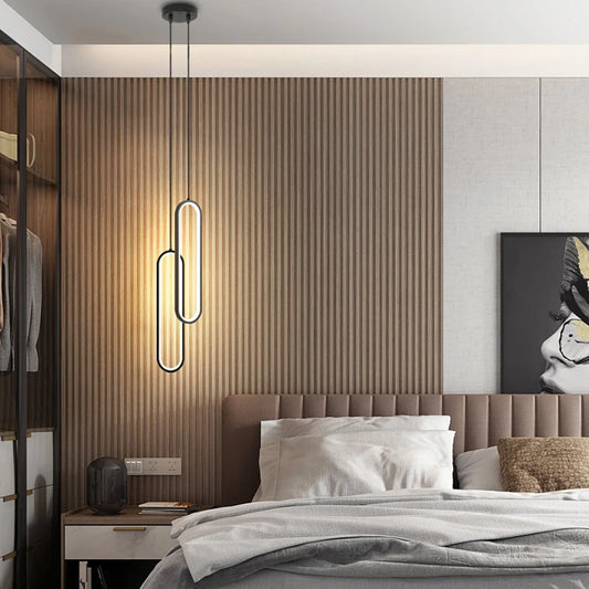 Modern Minimalist LED Pendant Light Chandelier For Bedroom Restaurant Living Room Gold Black Hanging Lamp Decoration Lustre