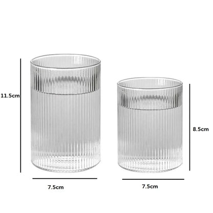 1/3/6PCS Japanese Striped Heat-Resistant Glass Transparent Water Cup Home Net Celebrity Ins Drinking Juice Cup Wine Glasses