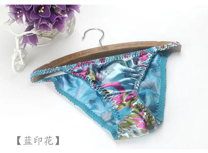 Fashion women's pure silk sexy bikini 100% Mulberry silk trigonometric panties brief