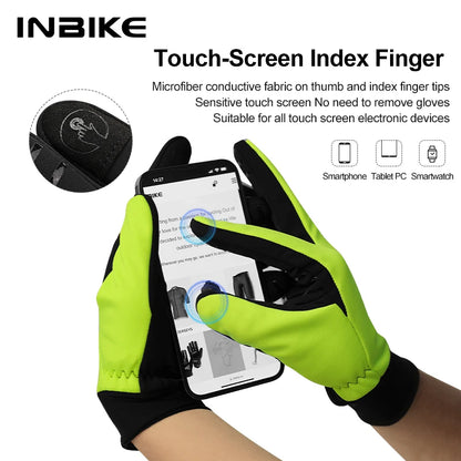 INBIKE Winter Cycling Gloves for Men Women Warm Fleece Biking Glove for Riding Bicycle Gloves Waterproof Touchscreen Accessories