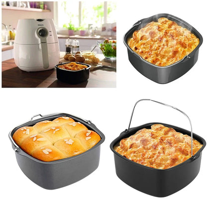 Non-stick Cake Baking Tray Basket Airfryer for Baking Dish Pan Air Fryer Accessories Baking Basket Pizza Plate Dish Pot Bakeware